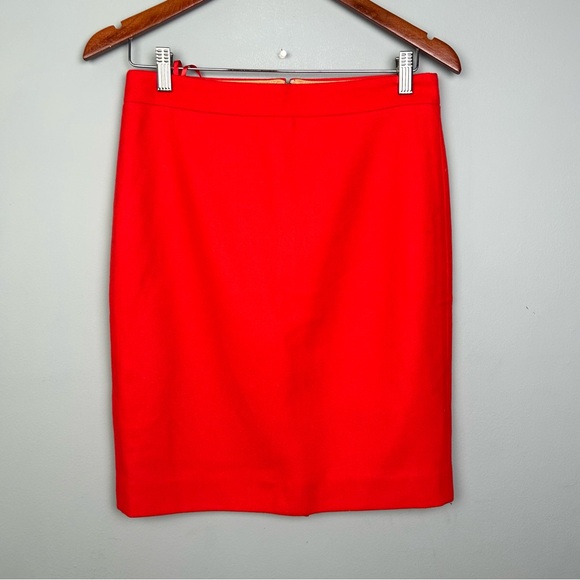 J.Crew wool blend the Pencil skirt size 2 Orange/red style 46575 NWT - Picture 3 of 11